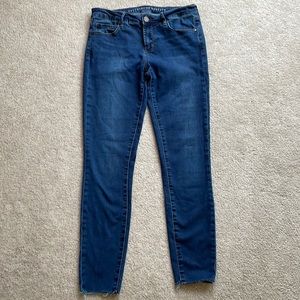Articles of Society Jeans Skinny Cropped Raw Hem Dark Rinse